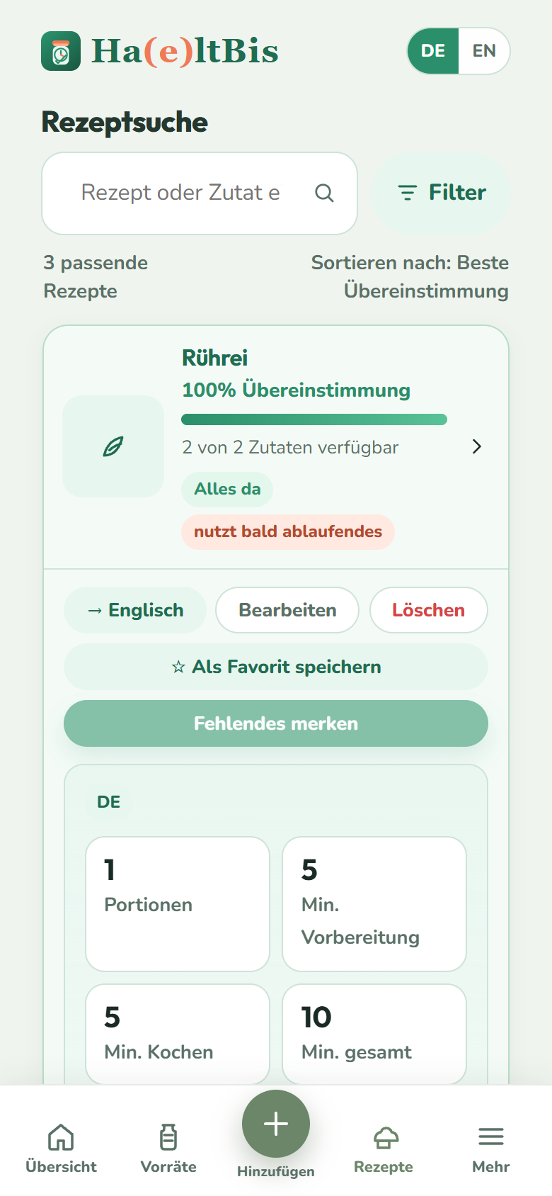 Ha(e)ltBis Rezepte